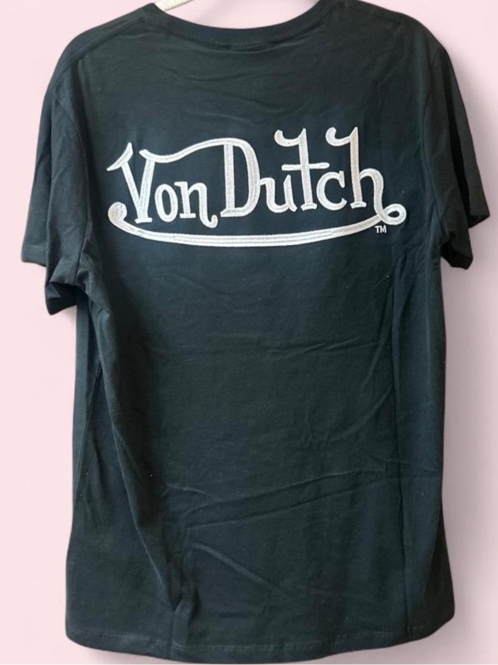 NWT Von Dutch Black T-Shirt with White Logo size L.